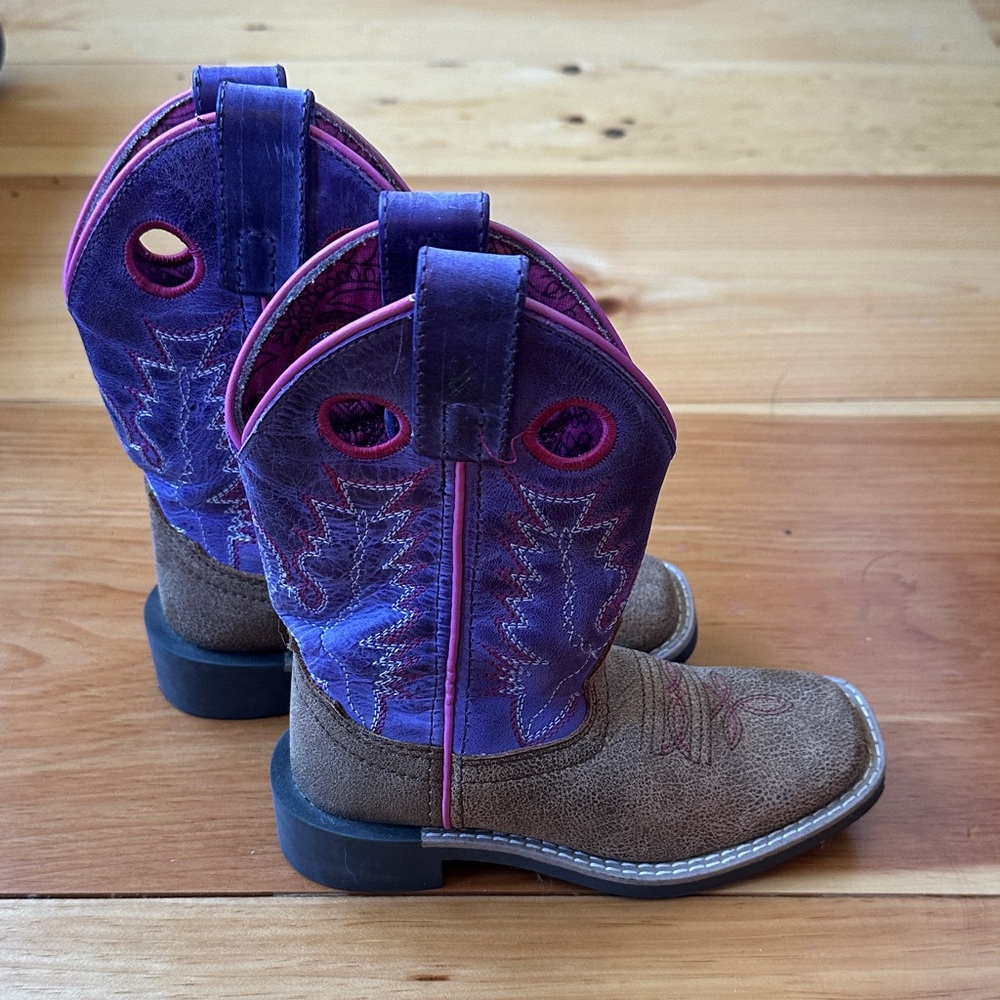 Kids Purple and Brown Boots